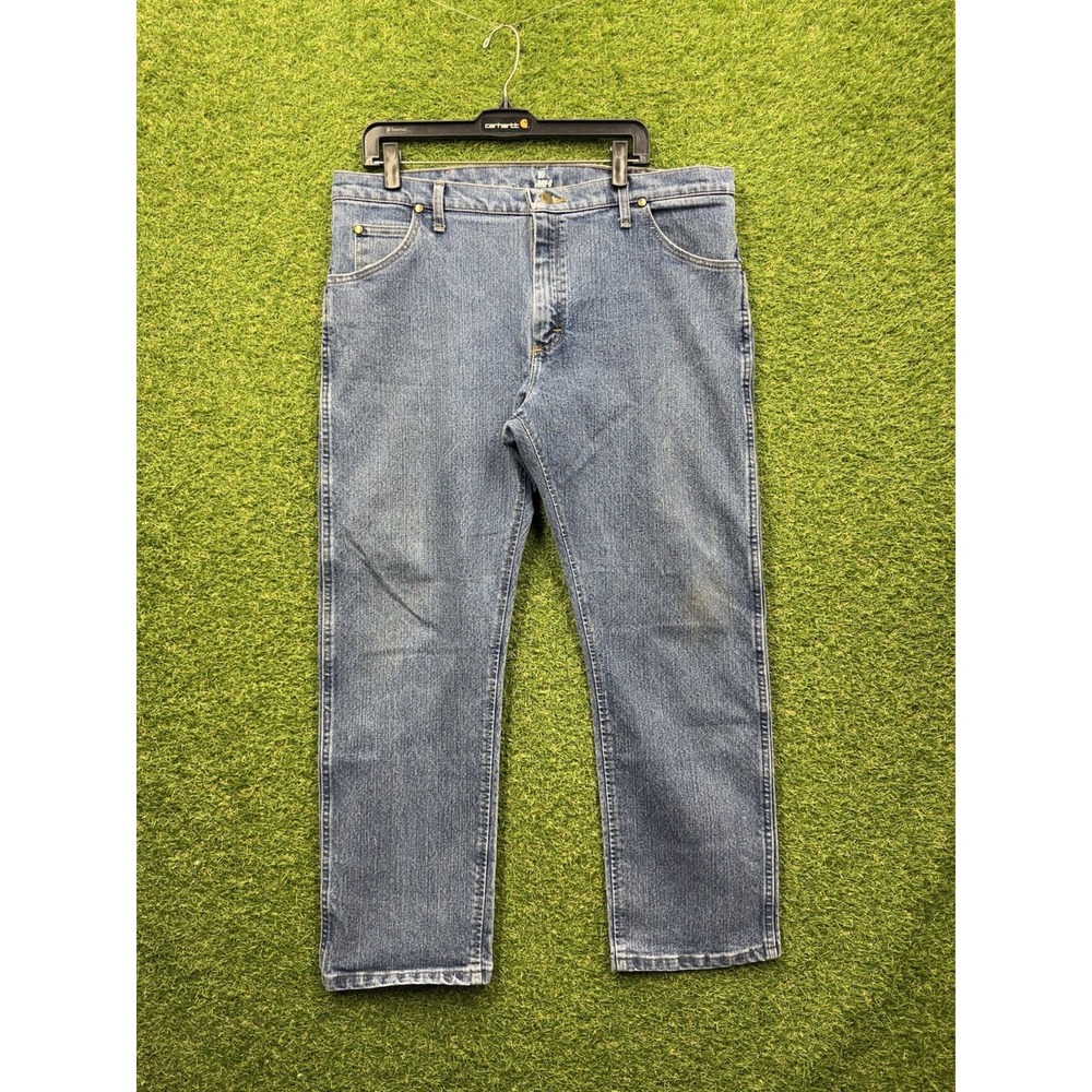 Wrangler Advanced Comfort Jeans Mens 38x30 Blue Stretch Denim Regular Fit A101